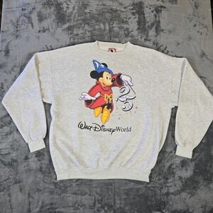 Vintage Walt Disney World 25 Year Anniversary Sweatshirt Crewneck Sweater Sz 2XL